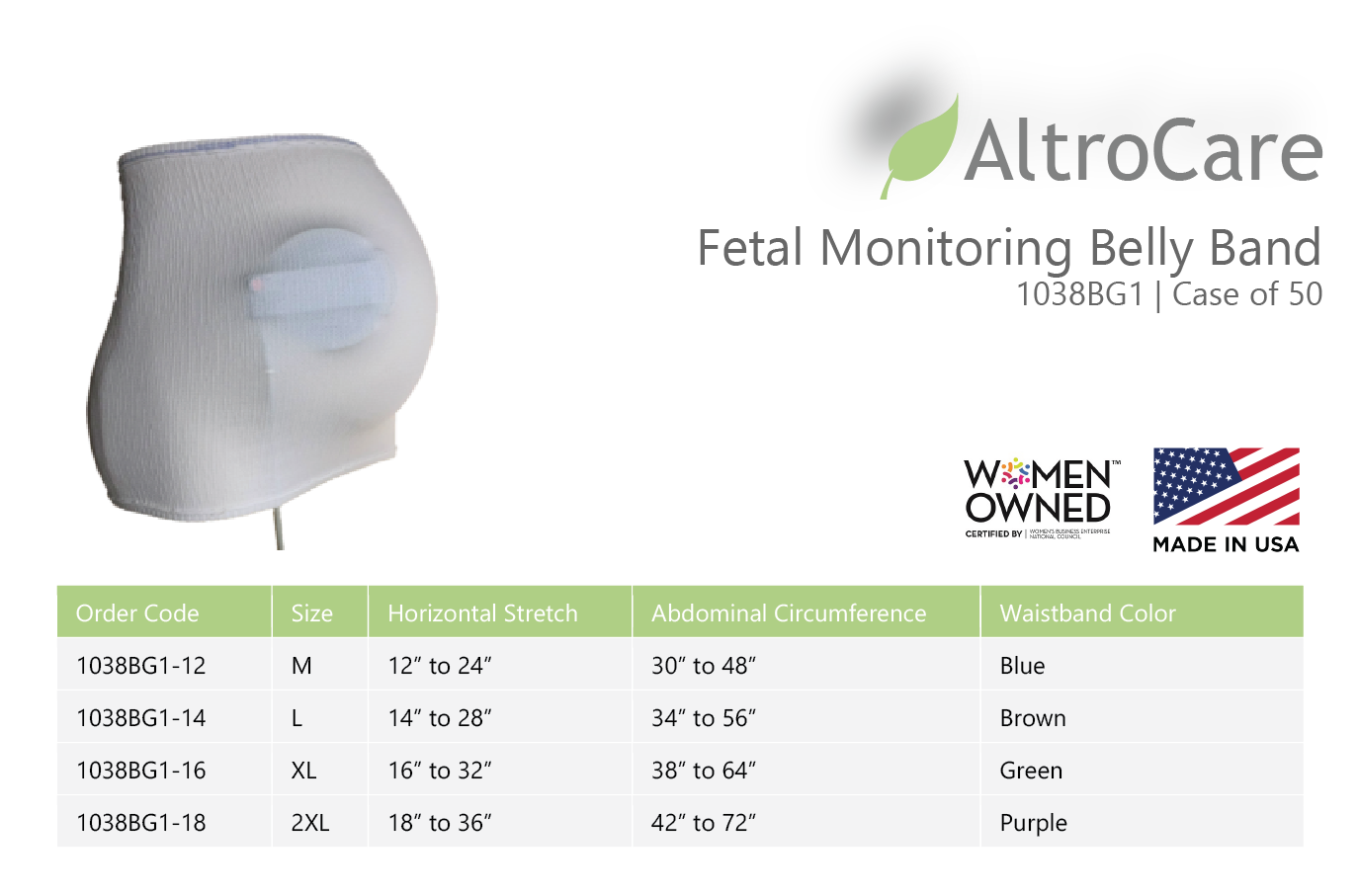 Fetal Monitor Belly Band (Case of 50)