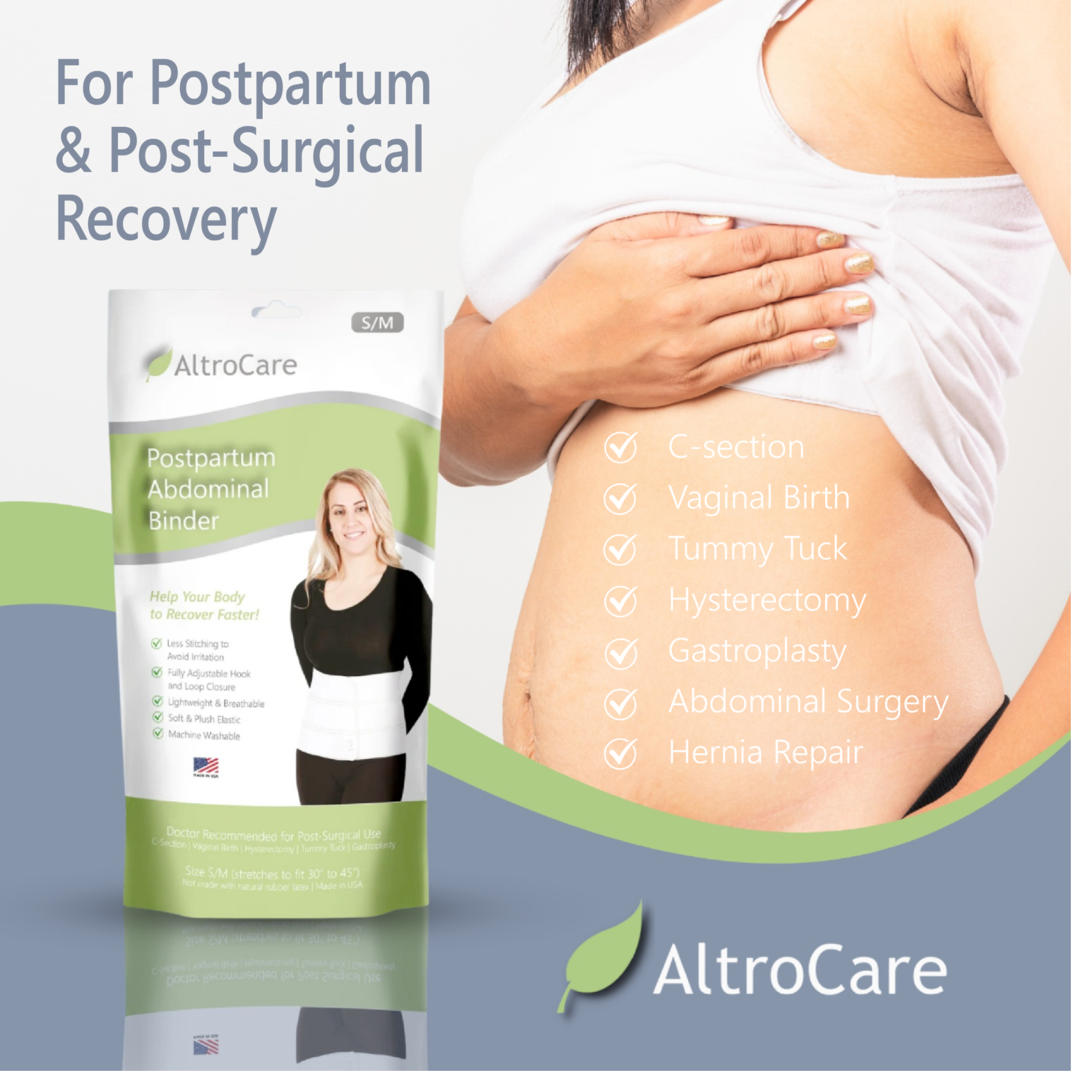 Belly Wrap for Pregnancy Postpartum Abdominal Binder Post Surgery